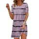 thumbnail image 2 of Puntoco Vestido De Verano Para Mujer, Informal, Estampado, De Playa, Manga Corta, Cuello Redondo, Suelto, Camiseta Sin Mangas, Vestido De Manga Corta Con Cuello Redondo, Morado Xxxl, 2 of 5