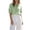 Green, variant on Cotton Linen Crew Neck Tie Front Puff Sleeve T Shirt Casual Loose Breathable Short Sleeve Tops