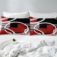 thumbnail image 4 of Erosebridal Black Red Gray Circle Bed Sheets Set Queen Size, Abstract Striped Line Bedding Sets Queen Size 4 Pieces, 4 of 7