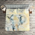 thumbnail image 2 of Ambesonne Animal Quilted Coverlet 3 Pcs, Exotic Wildlife Savannah, Queen Size, Cream and Grey, 2 of 2