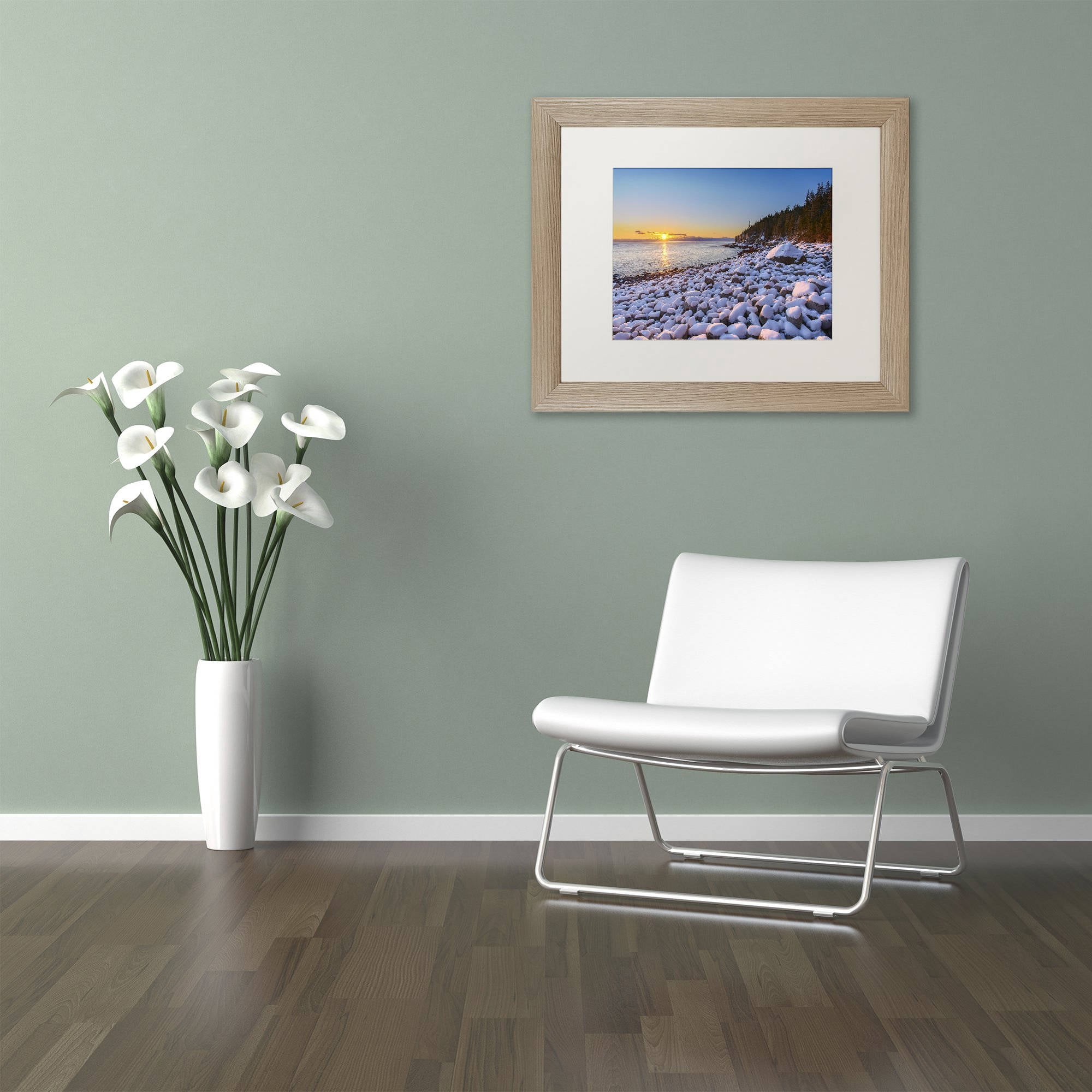Trademark Fine Art "White Boulders" Canvas Art by Michael Blanchette Photography White Matte, Birch Frame