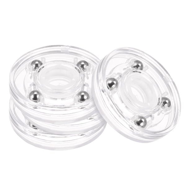Soporte giratorio de 2 pulgadas con base Lazy Susan de bola de acero, giratorio, transparente, paquete de 4