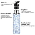 thumbnail image 3 of Blue Wavy Lines Sports Bottle with Straw Stainless Steel Water Jug Portable Thermal Cup Leak-proof 600ML, 3 of 9