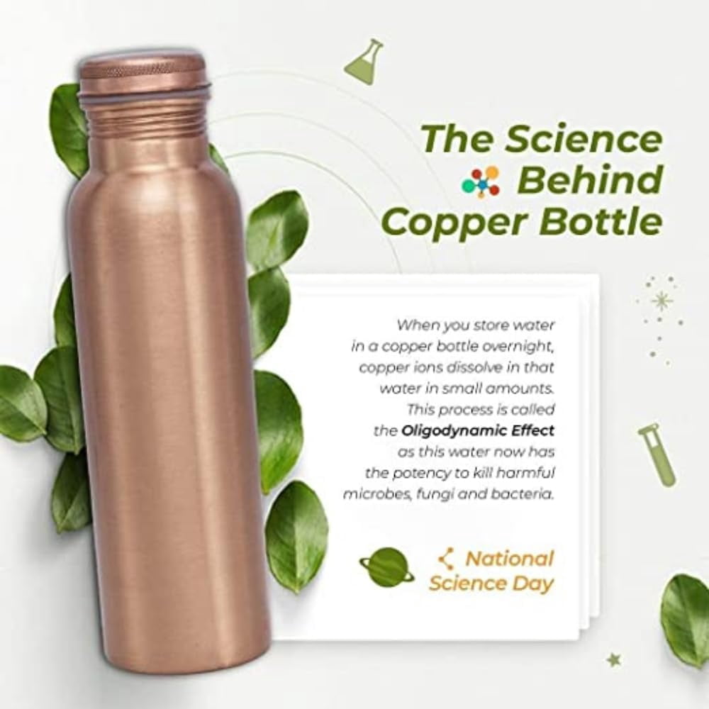 Pure Copper Bottle With Leak Proof Contains Ayurveda Health Benefits For Drinking Water Bottle 1000 Ml