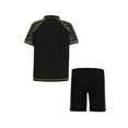 thumbnail image 4 of TTAO Kids Boys Rash Guard Swimsuit Swim Trunks with Tops Set Beach Sports Swimwear Bathing Suit Black 5-6, 4 of 7