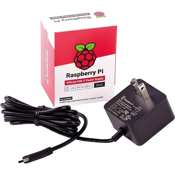 Bloc d'alimentation officiel Raspberry Pi 4 modèle B, USB-C, 5,1 V, 3 A, prise américaine, accessoire Pi noir SC0218 (KSA-15E-051300HU)