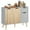 Grey and Nature Wood, variant on HOMCOM Sideboard Storage Cabinet with Drawer, White and Grey