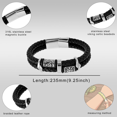 thumbnail image 2 of Tignapoo Red Stainless Steel & Leather Bracelet with Double-Row Braided Design - 200mm Inner Circumference, 225mm Straightened Length, 43g Weight, 2 of 6