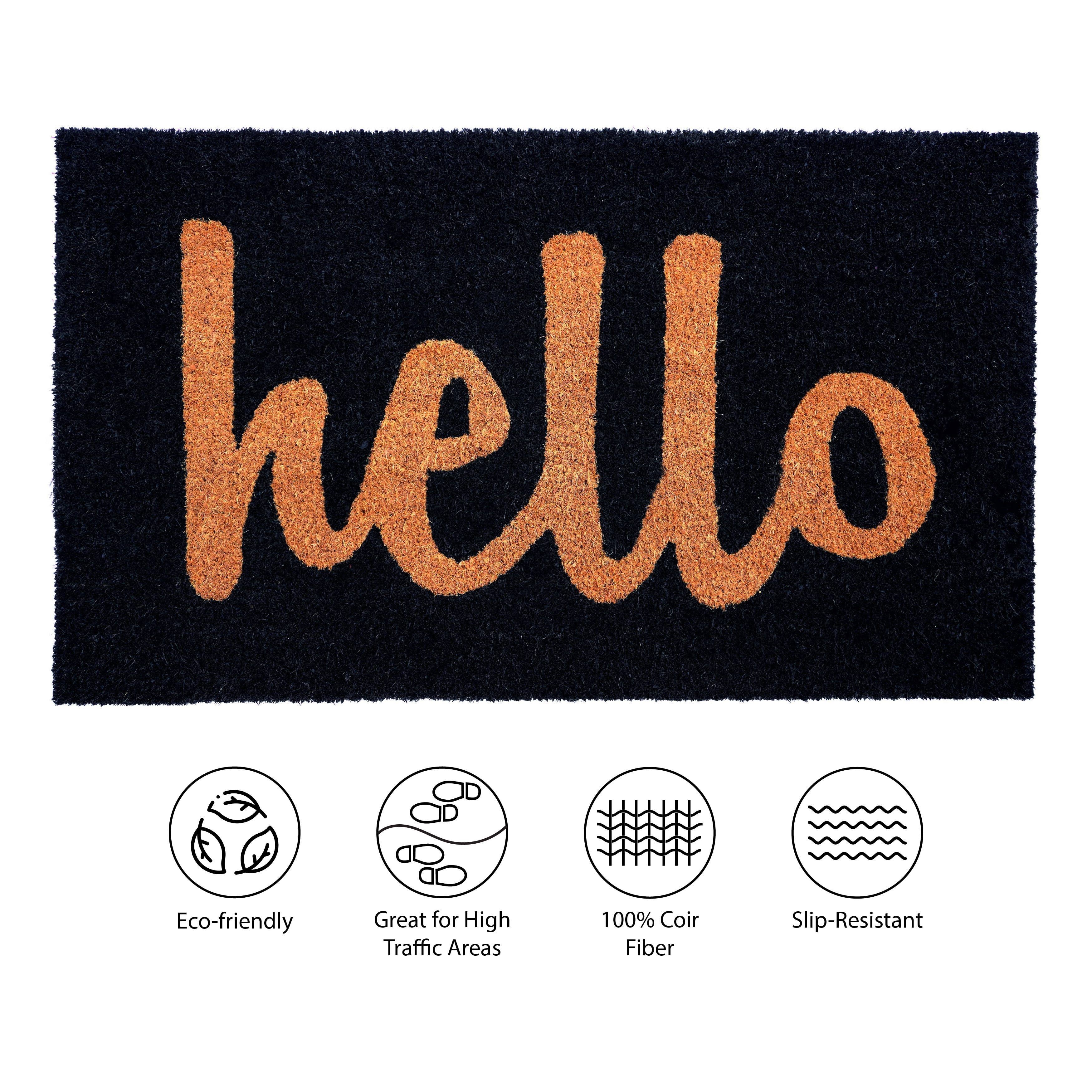 Script Hello Doormat, 24" x 48"