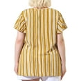 thumbnail image 3 of Unique Bargains Women's Plus Size Blouses Short Sleeve Loose Stripe Top, 3 of 7