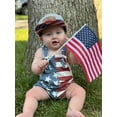 thumbnail image 2 of 4th of July Toddler Baby Girl Boy One Piece Outfit American Flag Overalls Romper Sleeveless Shorts Jumpsuit Summer Clothes, 2 of 7