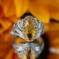 thumbnail image 3 of Filigree Art Citrine Gemstone Angel Design Women Silver Cocktail Ring, 3 of 4