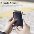 thumbnail image 3 of RFID-protected leather card holder for men, ultra-thin wallet with pop-up function for credit cards, simple card holder, 3 of 5