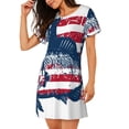 thumbnail image 2 of Logiee bass fish with the USA flag Print Nightgowns for Women,Soft Short-Sleeved Lightweight Sleepwear, Loose Sleepshirts, 2 of 6