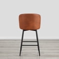 thumbnail image 3 of CHITA 27" Swivel Upholstered Counter Bar Stools with Back & Metal Legs Set of 3,Faux Leather in Terracotta, 3 of 7