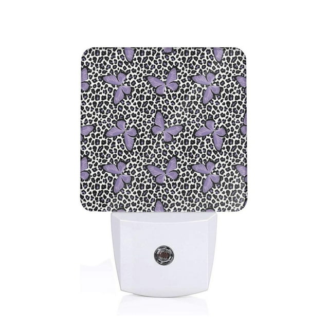 Fotbe Veilleuse Rétroéclairée à LED Motif Papillons Violets avec Capteur de Mouvement & Capteur Crépuscule à l'Aube Veilleuse Écoénergétique, Veilleuse de Chambre-Uk