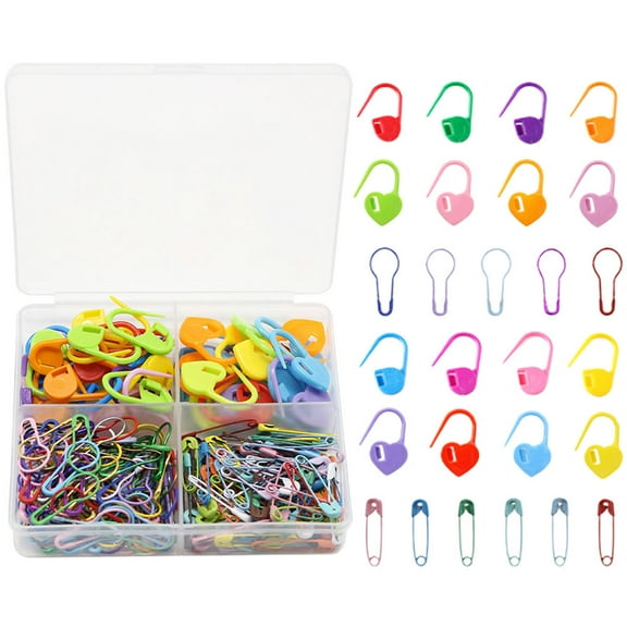 SEWOART Assorted Color Crochet Markers Set Plastic and Metal for Knitting and Crocheting Accessories