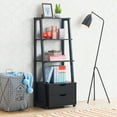 thumbnail image 2 of Costway Set of 2 Ladder Shelf 4-Tier Bookshelf Bookcase Storage Leaning With 2 Drawers, 2 of 9