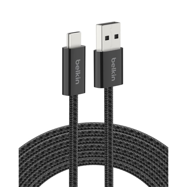 Cable USB A a USB C, paquete de 2 unidades de Belkin, 3 m, 15 W, para iPhone y más