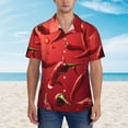 thumbnail image 4 of Lsque Floating Red Chili Peppers pattern Hawaiian Shirt for Men, Unisex Summer Beach Casual Short Sleeve Button Down Shirts-Medium, 4 of 9