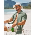 thumbnail image 6 of COOFANDY Mens Button Down Short Sleeve Shirt Linen Summer Shirts Beach Vacation, 6 of 6
