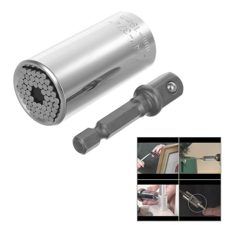 Connecting Rod Set - 2-in-1 7~19mm Screwdriver Socket + 3 / 8 Connecting Rod Set