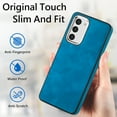 thumbnail image 3 of Nalacover Slim Case for Samsung Galaxy S22 Case, Skin Friendly PU Leather Soft Lining Cover, Lightweight TPU Shockproof Plating Buttons Lens Protection Case for Samsung Galaxy S22, Blue, 3 of 9