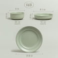 thumbnail image 4 of over&back Rim Dinnerware Set - Stoneware Dishes - Comes with 4 Dinner Plates, 4 Cereal Bowls, and 4 Dinner Bowls - 12-Piece All-Occasion Place Settings - Serves Four - Semi-Matte Sage, 4 of 6
