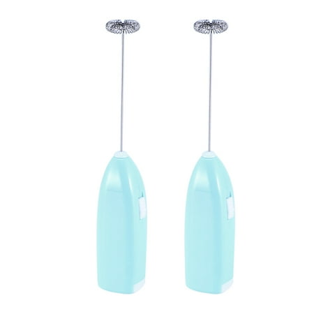 

2Pcs Electric Whisk Hand Mixer Blender Mini Egg Beater Handheld Home Kitchen Stainless Steel Milk Frother Tea Mixer without Battery (Blue)
