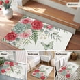 thumbnail image 5 of Area Rug 2 x 3 Ft, Spring Roses Indoor Accent Bathroom Rugs for Kitchen/Laundry Room, Garden Botanical Leaves Butterflies Washable Non-Slip Runner Floor Mat for Entryway, Living Room, 5 of 8