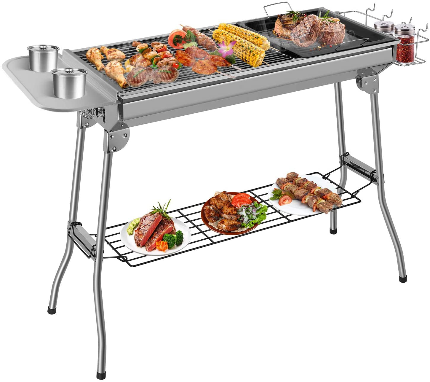 BBQ Charcoal Grill Barbecue Foldable Portable Garden Outdoor Travel Picnic UK 