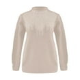 thumbnail image 4 of Beige Womens Sweatshirt Women's Semi Turtleneck Sweater Long Sleeve Sequins Pullover with A Base Shirt Autumn and Winter Warm Sweater Fall Clothes for Women, 4 of 4