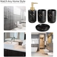 thumbnail image 4 of Juego de accesorios de baño de cerámica de 4 piezas que incluye dispensador de jabón, vaso y jabonera (negro), 4 of 7