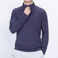 thumbnail image 5 of JUUYY Men's Quarter Zip Pullover Lightweight Long Sleeve Hiking Athletic Sweatshirts Performance Mock Neck 3/4 Zip Sweatshirt Purple XXXL, 5 of 9