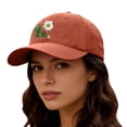 thumbnail image 5 of VLOOCKLW Embroidered Baseball Cap Handmade Flower Design Unisex Fashion Sun Hat Lightweight Outdoor Travel Daily Casual Caps, 5 of 5