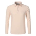 thumbnail image 4 of GUZOM Mens 100% Linen Long Sleeve Henley Shirt Casual Regular Fit Button Tee with Chest Pocket Breathable Lightweight Comfortable Summer Tops Beige,Size S, 4 of 9