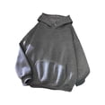 thumbnail image 1 of Innerwin Hoodies Fleece Women Sweatshirt Sport Solid Color Loose Fit Hooded Tops Deep Gray S, 1 of 2