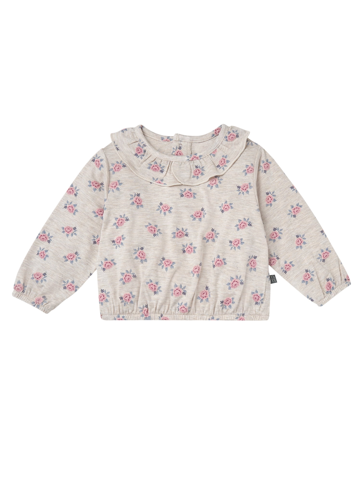 Modern Moments by Gerber Baby Girl Ruffle Collar Top and Pant Outfit Set, 2-Piece, Sizes 0/3 Months - 24 Months