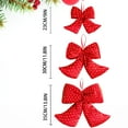 thumbnail image 3 of 9" Red Velvet Christmas Bows - Polyester Wreath Bows with Twist Ties for Xmas Tree, Gift Wrapping, Holiday Decor, Festive Home & Party Decoration, 3 of 9