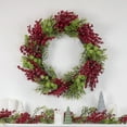 thumbnail image 2 of Northlight Red Berry and Frosted Pine Christmas Wreath, 28-Inch, Unlit, 2 of 4