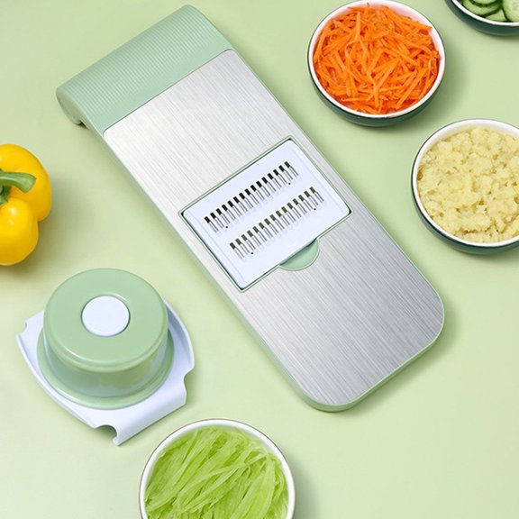 Tineasur 1Set Vegetable Grater Peeler with Stainless Steel Blades and Ergonomic Green ABS Handle for Kitchen