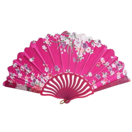 

Hand Held Folding Fans Chinese Style Printing Plastic Colored Rod Fan for Wedding Supplies