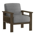 thumbnail image 2 of Amerllia Gray Fabric Upholstery Solid Wood Accent Chair, 2 of 7
