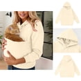 thumbnail image 4 of Women Dog Pouch Hoodie Oversized Kitten Puppy Carrier Hood Fashionable Long Sleeve Oversized Pocket Dog Pocket Hoodie Fall Winter Clothes, 4 of 7