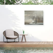 Julia Purinton 'Pussy Willow Still Life Gray Pots' Outdoor Canvas