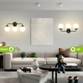 thumbnail image 7 of Vanity Light 3-Light Black Globe Mordern Bathroom Light Fixtures Over Mirror with White Globe Shade, 7 of 7