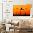 thumbnail image 5 of Elephant Stock Airport Landing Silhouette Wall Art - Horizontal Canvas Wall Art - Hallway Wall Decor - Transportation Canvas - Orange And Black Decor - 48" x 32", 5 of 8