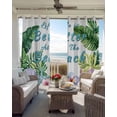 thumbnail image 6 of Summer Coastal Kitchen Curtains Tropical Plants Starfish Seashells Flower Cafe Short Curtains for Bathroom Blackout Window Curtain Small Window Treatment Drapes for Bedroom Living Room 42"x45"x2, 6 of 9