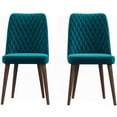 thumbnail image 2 of Mid-Century Modern Velvet Dining Chairs - Set of 2 (Solid Wood), 2 of 4