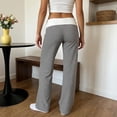 thumbnail image 6 of VV AVEORS Fold Over Pants Women Y2K Low Rise Bell Bottoms Yoga Pants Summer Beach Wide Leg Foldover Pants Casual Lounge Flare Leggings Black S, 6 of 6